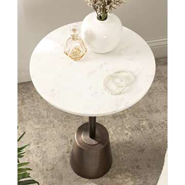 Kate and Laurel Tira Round Side Table - Elegant Nightstand