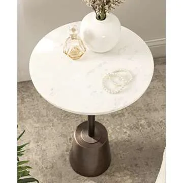 Kate and Laurel Tira Round Side Table - Elegant Nightstand