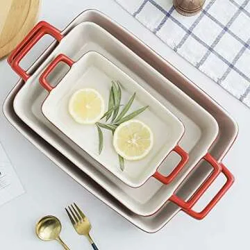 KOOV Ceramic Baking Dish Set - Vibrant & Versatile Bakeware