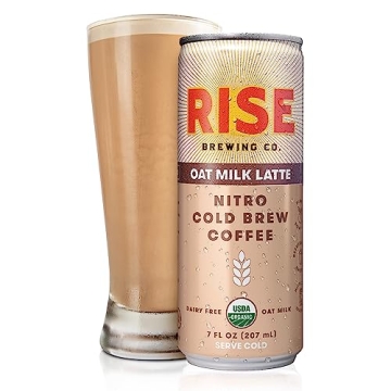 RISE Nitro Cold Brew Oat Milk Latte, Organic & Vegan, 12 Pack