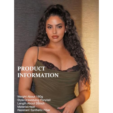 Rosooi 26 Inch Long Black Ponytail Extension for Women