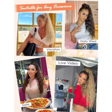 Rosooi 26 Inch Long Black Ponytail Extension for Women