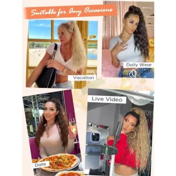 Rosooi 26 Inch Long Black Ponytail Extension for Women