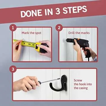 Jack N’ Drill Double Coat Hooks - Versatile & Easy to Install