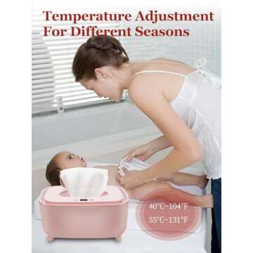Wipe Warmer - 2025 New Premium Baby Wet Wipes Dispenser, Baby Wipe Warmer for Home Use - Essential Calentador De Wipes para Bebes - Travel Friendly with Direct Plug-in Power Supply