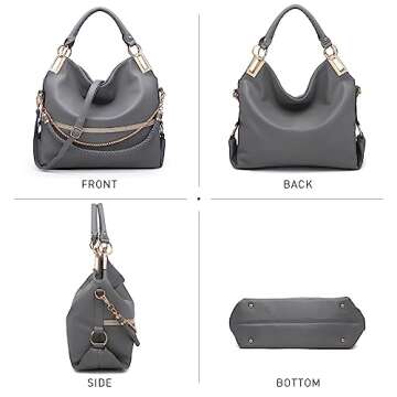 Dasein Purses for Women Vegan Leather Handbags Rhinestones Hobo Bags Tote Purse Shoulder Bag Ladies ...