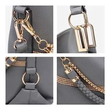 Chic Dasein Vegan Leather Handbags with Rhinestones