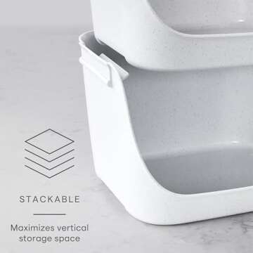 YouCopia ShelfBin Stacking Pantry Bins, 2-Pack, Stackable Storage Basket Organizers for Kitchen and ...