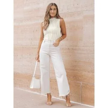 LILLUSORY Women's Mock Neck Business Casual Outfits Dressy Tank Tops Sleeveless Mock Neck Ruched Work Blouses Fitted 2025 Summer Trendy Going Out Shirts Teacher Office Clothes Beige S