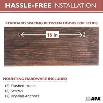 Ilyapa Espresso Coat Rack Wall Mount with Shelf