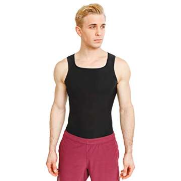 Sweat Shaper Men’s Premium Slimming Shapewear Workout Sauna Tank Top Vest, Black, Large-X Large