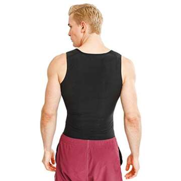 Sweat Shaper Men’s Premium Slimming Shapewear Workout Sauna Tank Top Vest, Black, Large-X Large