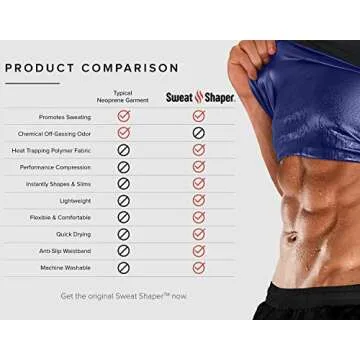 Sweat Shaper Men’s Premium Slimming Shapewear Workout Sauna Tank Top Vest, Black, Large-X Large