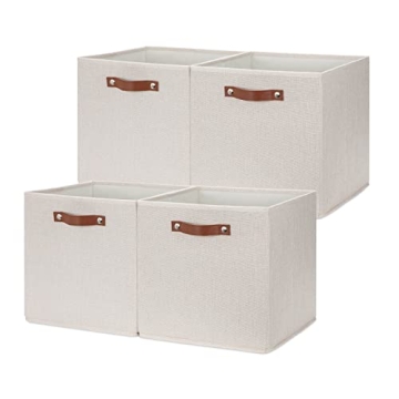 HNZIGE Large Storage Baskets Set of 4 Collapsible Bins for Stylish Organization