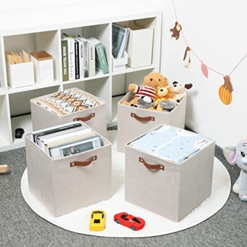 HNZIGE Collapsible Storage Baskets Set of 4 for Organized Spaces