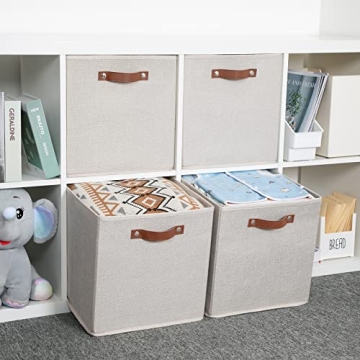 HNZIGE Collapsible Storage Baskets Set of 4 for Organized Spaces