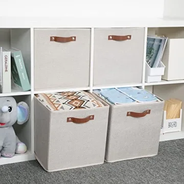 HNZIGE Collapsible Storage Baskets Set of 4 for Organized Spaces