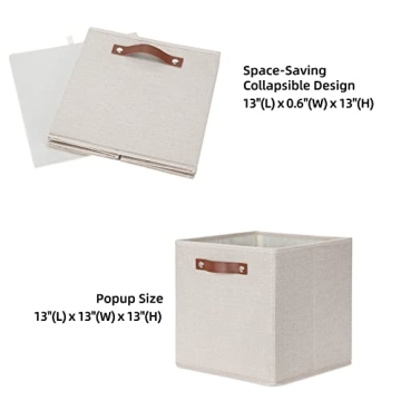 HNZIGE Collapsible Storage Baskets Set of 4 for Organized Spaces