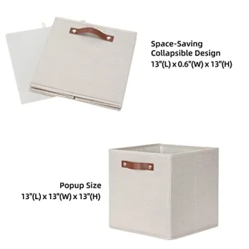 HNZIGE Collapsible Storage Baskets Set of 4 for Organized Spaces