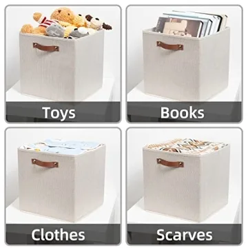 HNZIGE Collapsible Storage Baskets Set of 4 for Organized Spaces