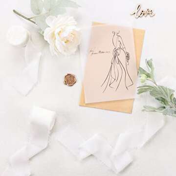 Socomi Ivory Chiffon Fringe Ribbon for Weddings and Crafts