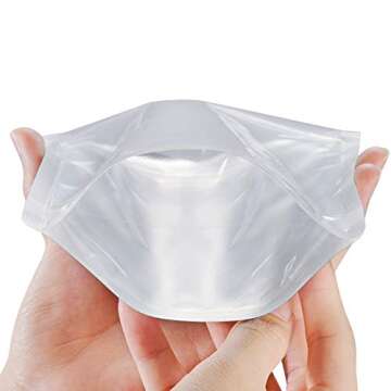 LZLPACKING 100 Pieces resealable Mylar Bags with Clear Front Window,Smell Proof Edible Packaging Bag...