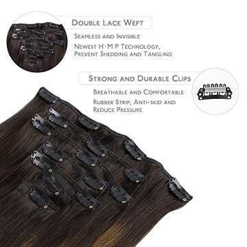 WENNALIFE Clip In Hair Extensions Real Human Hair