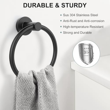 Durable SetSail Matte Black Towel Holder for Stylish Homes