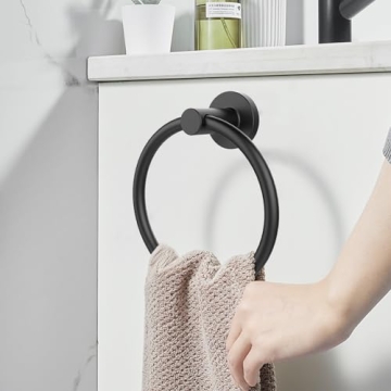 Durable SetSail Matte Black Towel Holder for Stylish Homes