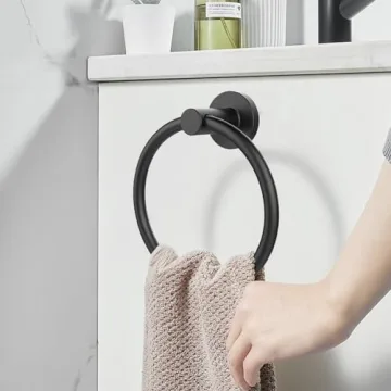 Durable SetSail Matte Black Towel Holder for Stylish Homes