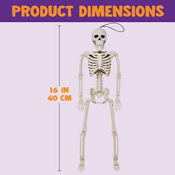JOYIN Posable Halloween Skeletons, Full Body Posable Joints Skeletons 5 Packs for Halloween Decoration, Graveyard Decorations, Haunted House Accessories, Indoor/Outdoor Spooky Scene Party Favors