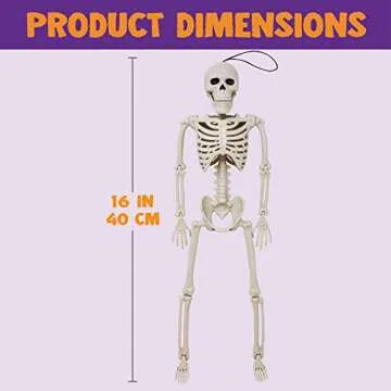 JOYIN Posable Halloween Skeletons, Full Body Posable Joints Skeletons 5 Packs for Halloween Decoration, Graveyard Decorations, Haunted House Accessories, Indoor/Outdoor Spooky Scene Party Favors