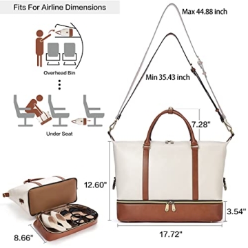 Stylish BOSTANTEN Weekender Bags for Women Leather Travel