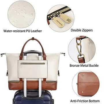 Stylish BOSTANTEN Weekender Bags for Women Leather Travel