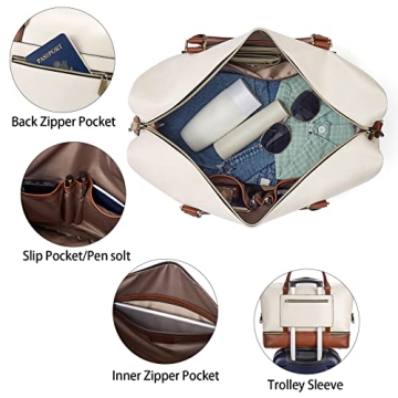 Stylish BOSTANTEN Weekender Bags for Women Leather Travel