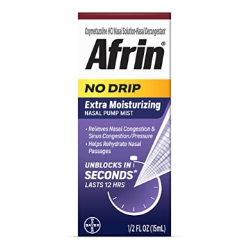 Afrin No Drip Extra Moisturizing 12-Hour Nasal Relief Pump Mist
