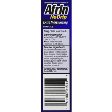Afrin No Drip Extra Moisturizing Nasal Congestion Relief
