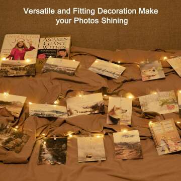 33Ft LED Fairy Lights with Photo Clips for Decor