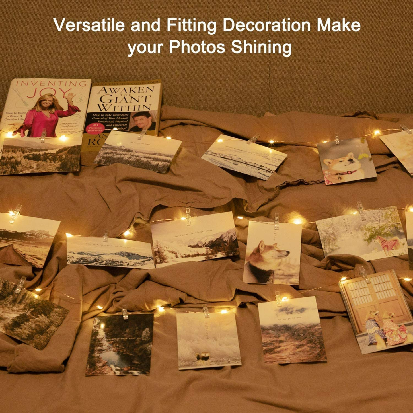 33Ft LED Fairy Lights with Photo Clips for Decor