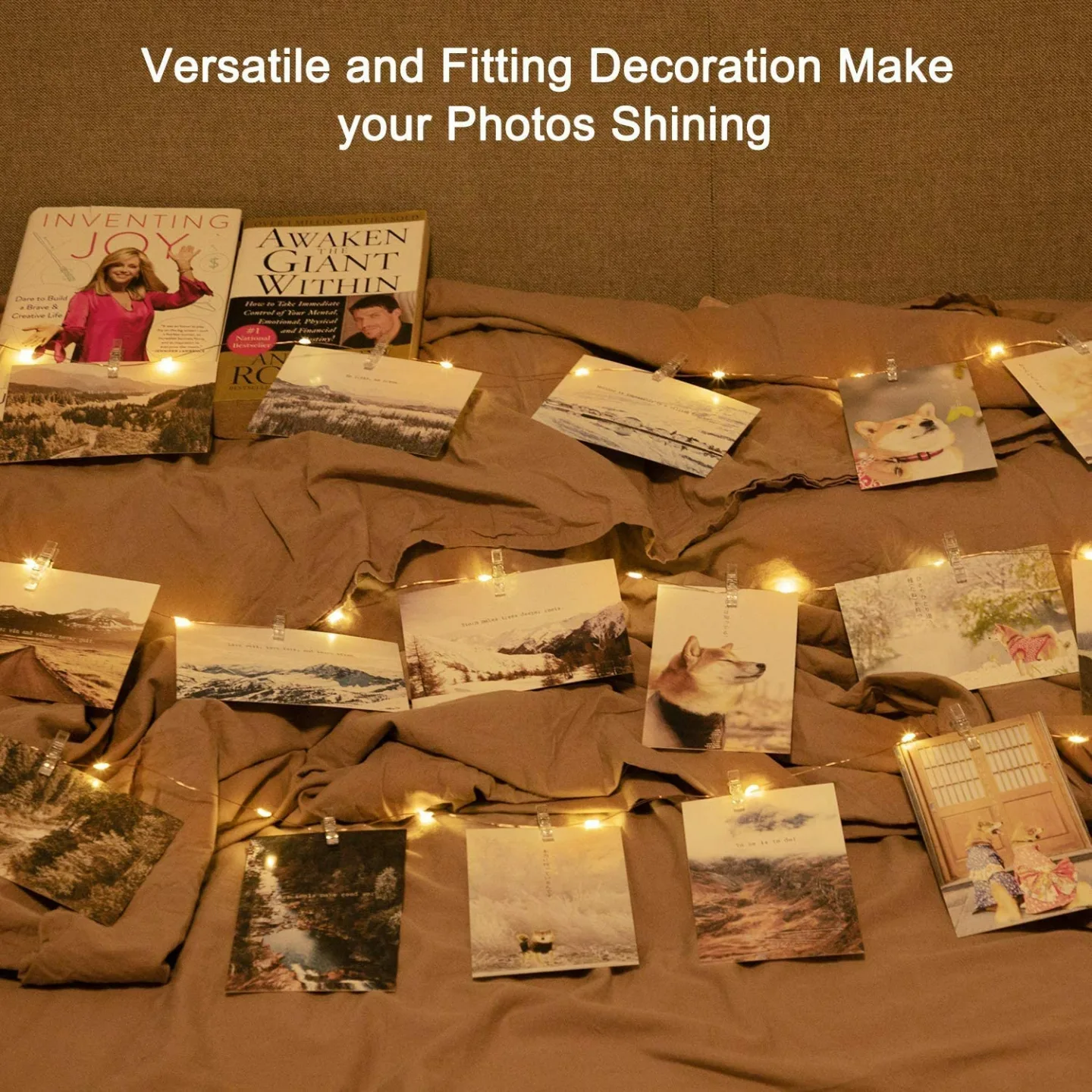 33Ft LED Fairy Lights with Photo Clips for Decor