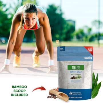 Athlete Bath Salt 128 Ounces Epsom Salt with Natural Lavender, Pine, Peppermint and Eucalyptus Essen...