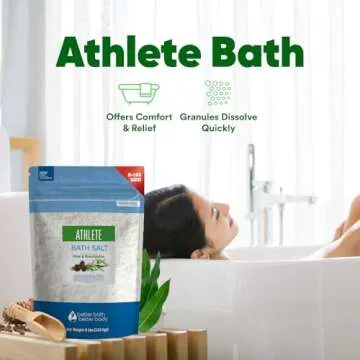 Athlete Bath Salt 128 Ounces Epsom Salt with Natural Lavender, Pine, Peppermint and Eucalyptus Essential Oils Plus Vitamin C in BPA Free Pouch with Easy Press-Lock Seal