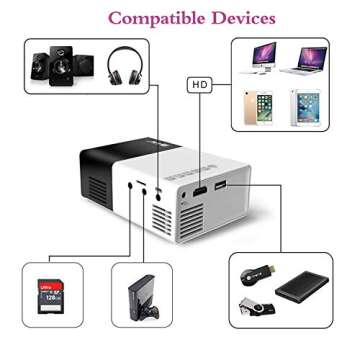 Pico Projector - Artlii 2021 New Mini Projector, Color LED Pico Projector for Cartoon, Movie, Kids Gift, Compatible with HDMI USB Laptop Video Games