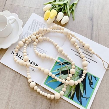 Elegant Christmas Wood Bead Garland for Festive Decor