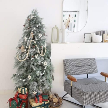 Elegant Christmas Wood Bead Garland for Festive Decor