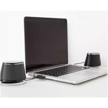 Amazon Basics Stereo 2.0 Speakers for PC or Laptop, 3.5mm Aux input, USB-Powered, 1 Pair, Black