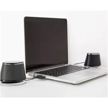 Amazon Basics Stereo 2.0 Speakers for PC or Laptop, 3.5mm Aux input, USB-Powered, 1 Pair, Black