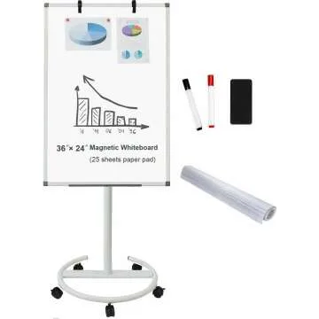 BIBOC Mobile Dry Erase Board Easel - 36 x 24