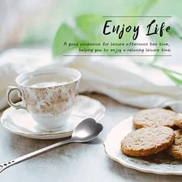 Patelai 12 Pieces Heart Shaped Spoon Stainless Steel Tea Flatware Set, 5.7 Inch Coffee Sugar Spoon Ice Cream Cake Dessert Stirring for Home, Restaurant and Valentine's Day Present