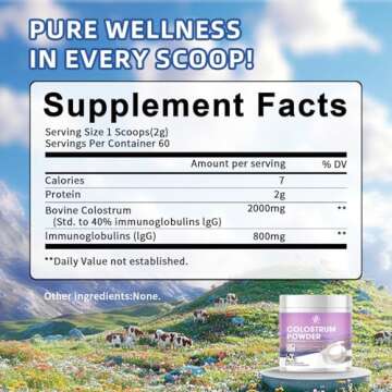 iMATCHME Bovine Colostrum Powder for Gut Health, Immune Support, Muscle Recovery & Wellness, Easy to...